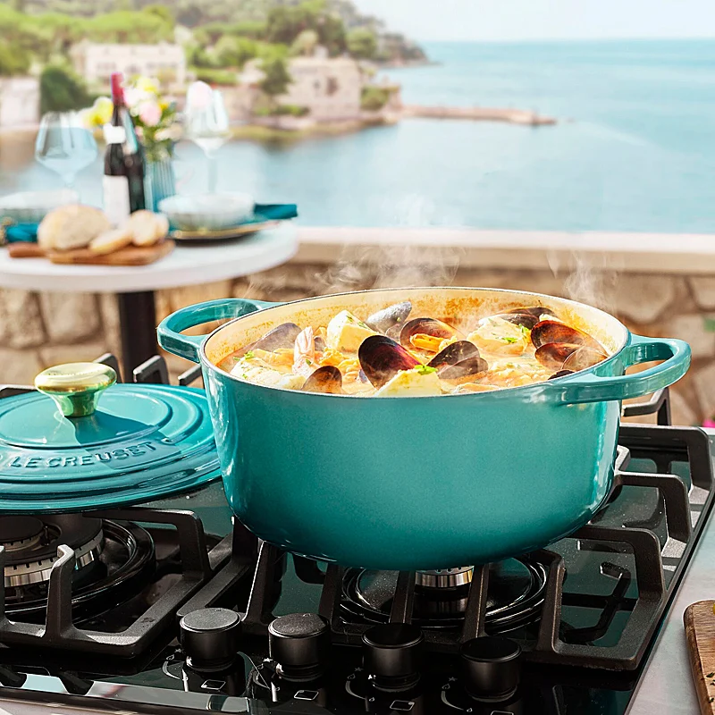 Le Creuset Bräter Signature rund 20 cm Bleu Riviera