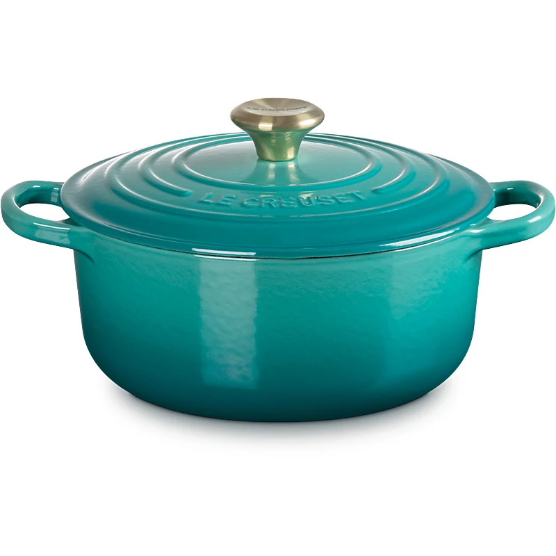 Le Creuset Bräter Signature rund 26 cm Bleu Riviera