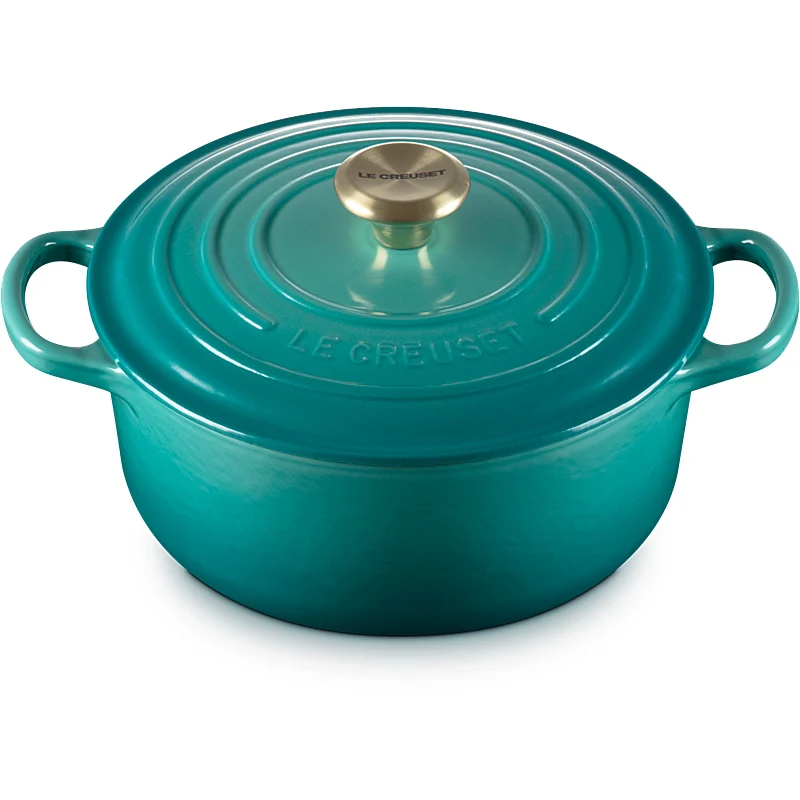 Le Creuset Bräter Signature rund 26 cm Bleu Riviera