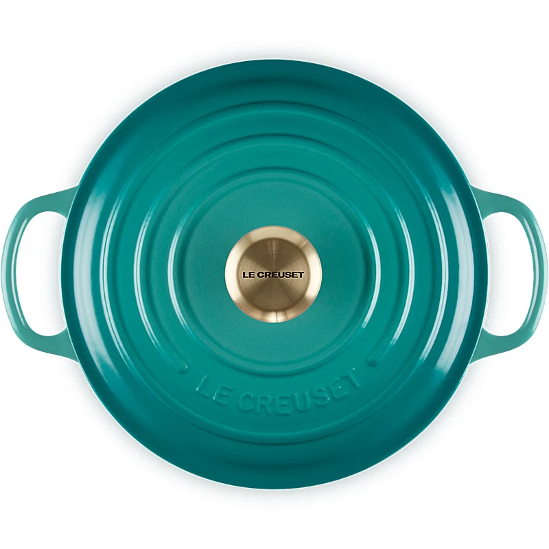 Le Creuset Bräter Signature rund 26 cm Bleu Riviera