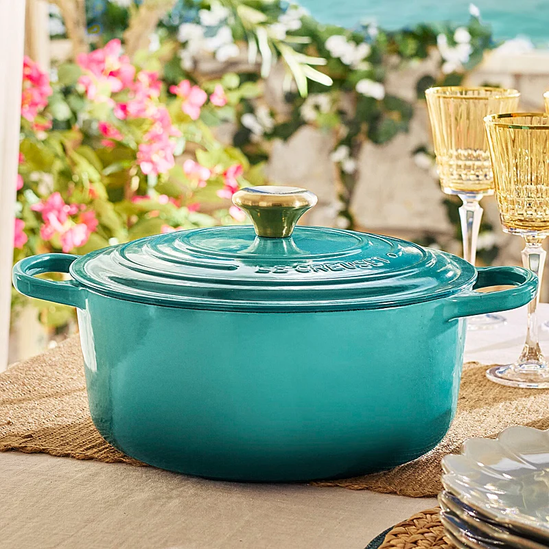 Le Creuset Bräter Signature rund 26 cm Bleu Riviera