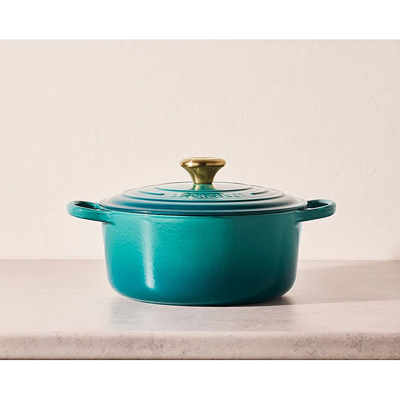 Le Creuset Bräter Signature rund 24 cm Bleu Riviera
