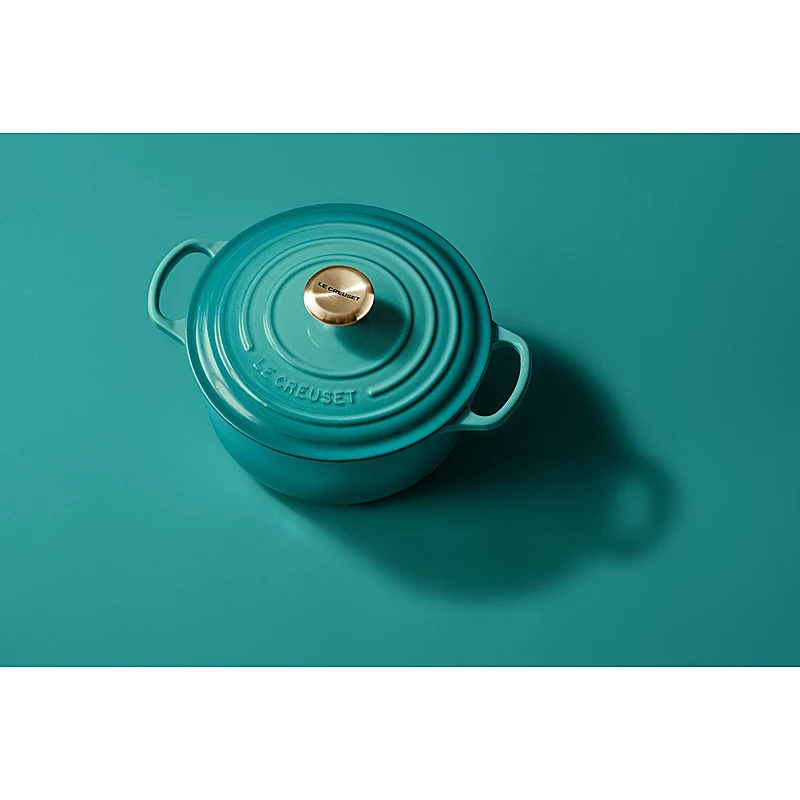 Le Creuset Bräter Signature rund 24 cm Bleu Riviera