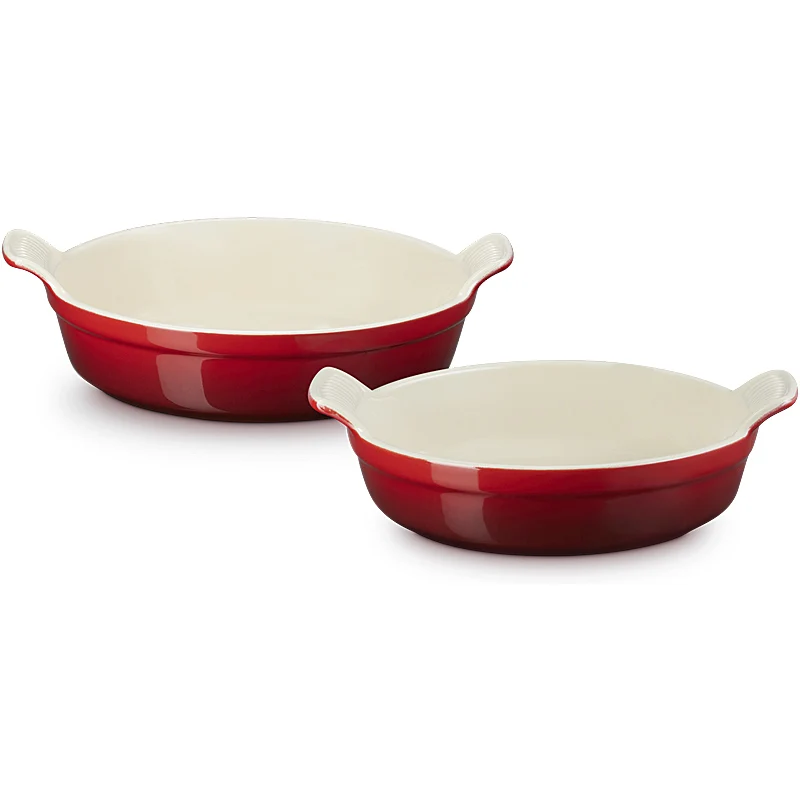 Le Creuset Auflaufformen-Set rund Tradition 20/24 cm Kirschrot