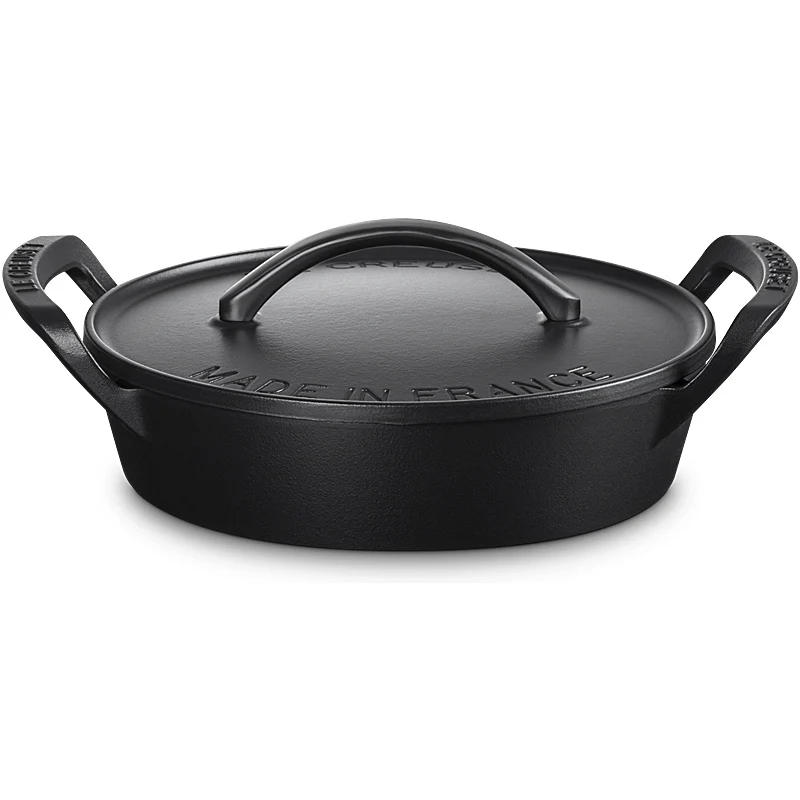 Le Creuset BBQ Outdoor Bräter flach 29 cm Schwarz Matt