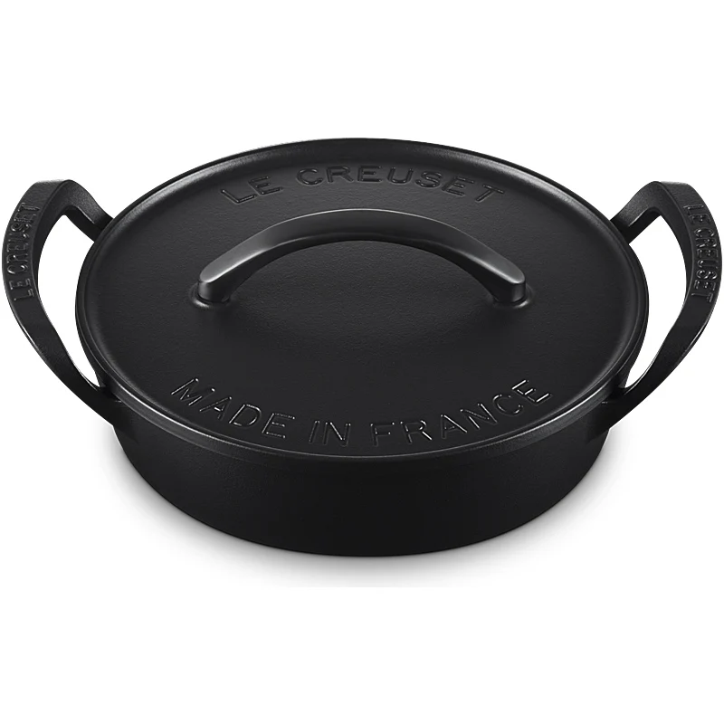 Le Creuset BBQ Outdoor Bräter flach 29 cm Schwarz Matt