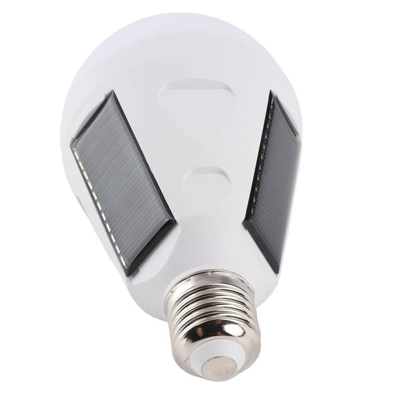Solar Panel LED Glühbirne - tragbar, Wasserdicht IP65, Camping Wandern, 12W, AC 85-265V, Aussen-Inne