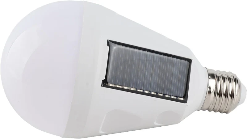 Solar Panel LED Glühbirne - tragbar, Wasserdicht IP65, Camping Wandern, 12W, AC 85-265V, Aussen-Inne
