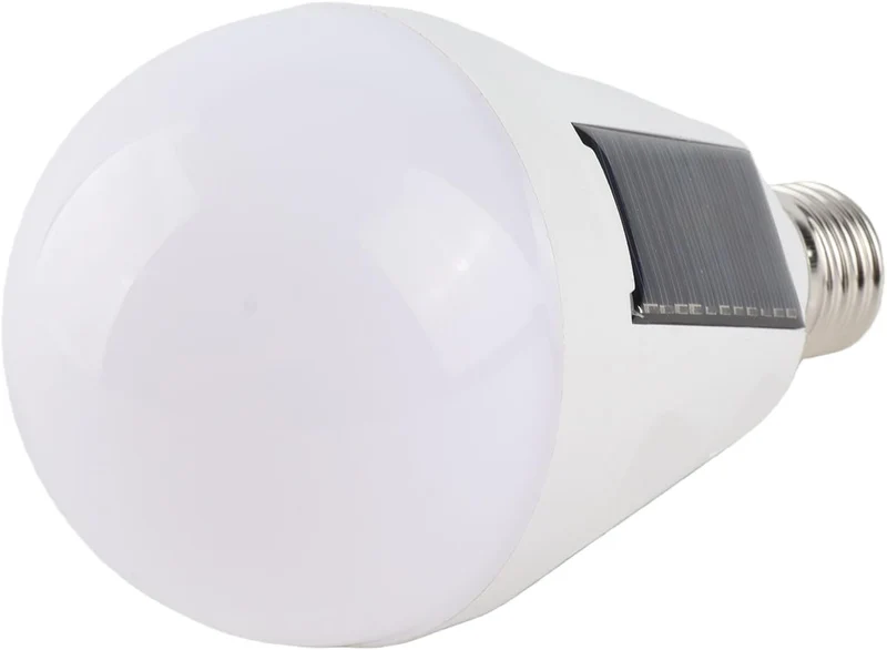 Solar Panel LED Glühbirne - tragbar, Wasserdicht IP65, Camping Wandern, 12W, AC 85-265V, Aussen-Inne