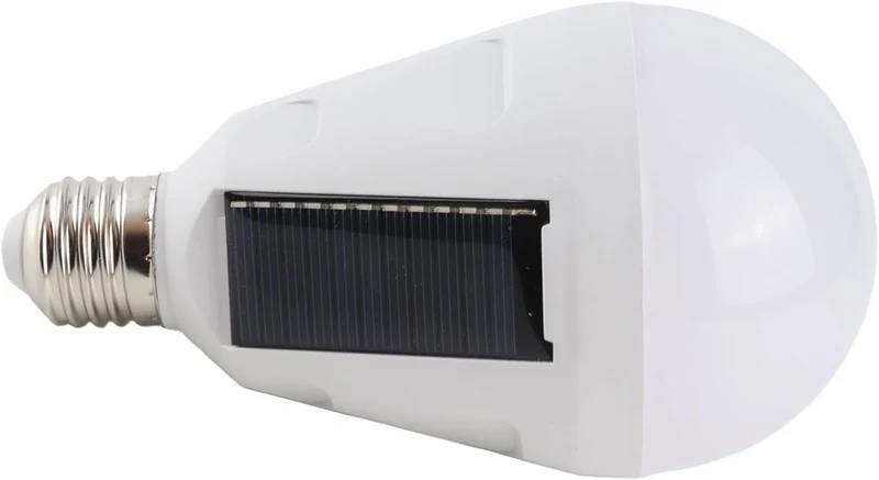 Solar Panel LED Glühbirne - tragbar, Wasserdicht IP65, Camping Wandern, 12W, AC 85-265V, Aussen-Inne