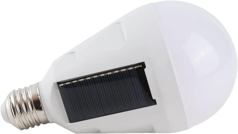 Solar Panel LED Glühbirne - tragbar, Wasserdicht IP65, Camping Wandern, 12W, AC 85-265V, Aussen-Inne