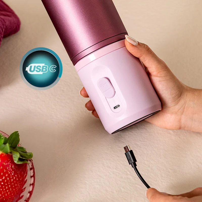Cecotec Tragbarer Smoothie Maker Power Titanium Shake2Go Candy Steel. 180 W, 600 ml Metallbecher BPA