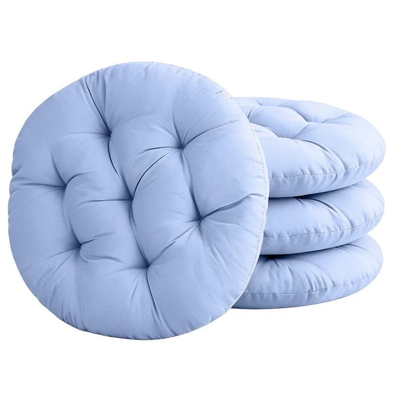 4er Set Stuhlkissen Rund, 40cm Bequemes Sitzkissen Gefüllte Sitzkissen, Runden Bodenkissen Stuhlaufl