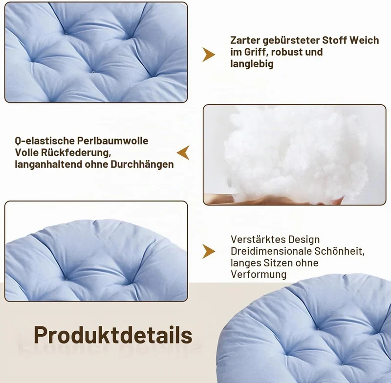 4er Set Stuhlkissen Rund, 40cm Bequemes Sitzkissen Gefüllte Sitzkissen, Runden Bodenkissen Stuhlaufl