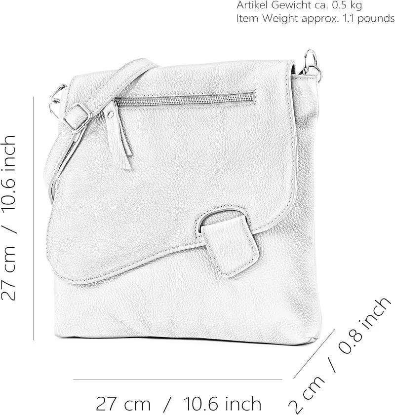 modamoda de - T146 - ital. Umhängetasche Schultertasche aus Leder Camel2021, Camel2021