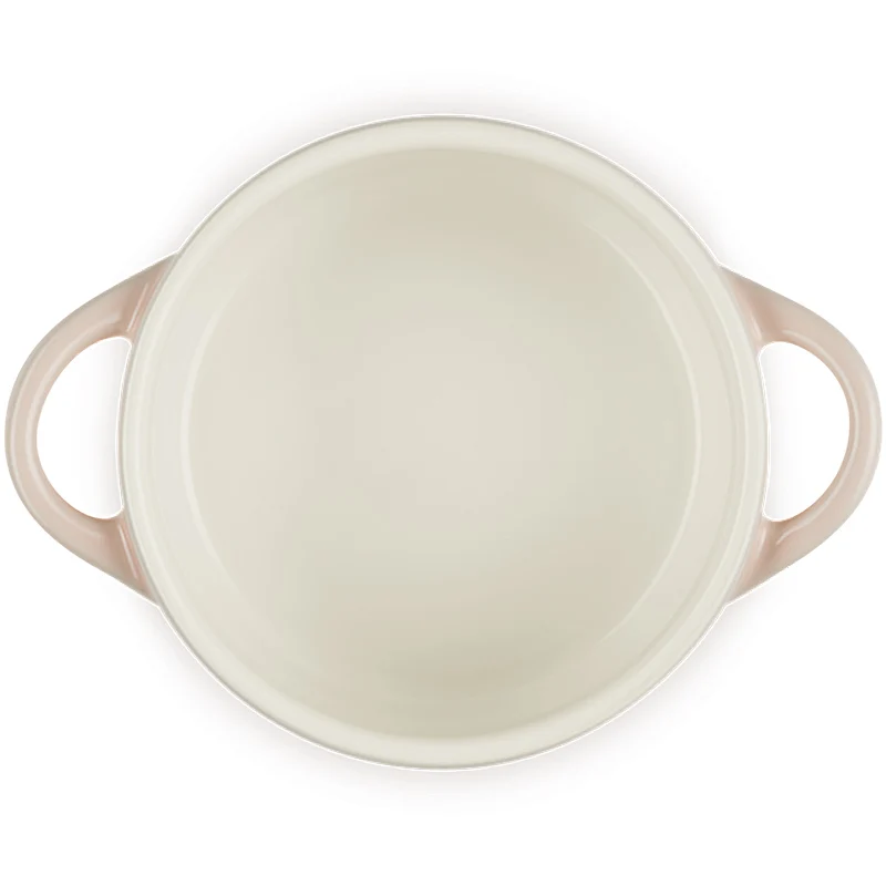 Le Creuset Mini Cocotte 10 cm mit goldfarbenem Herzknopf Peche
