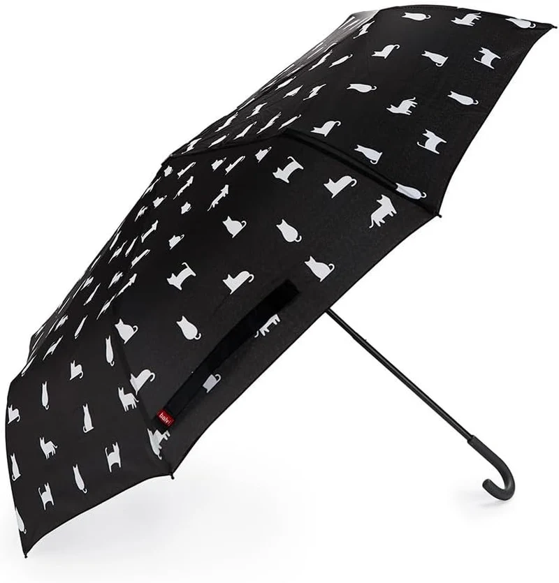 balvi Schirm Meowmbrella Farbe Schwarz Originelles Design voller Katzen Aus Nylon