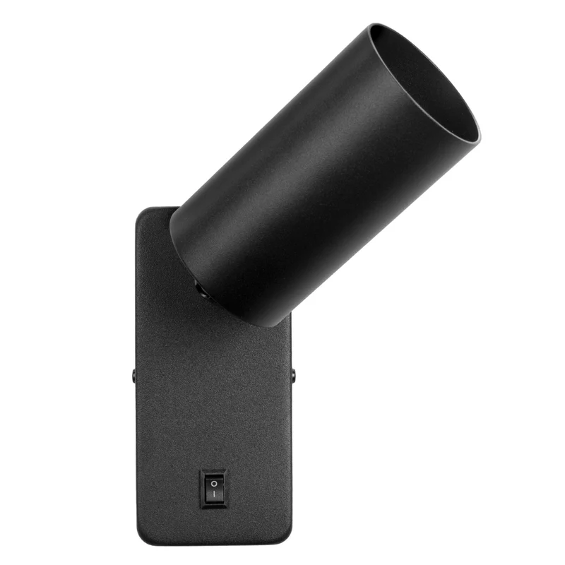 Wall lamp / wall lamp Maclean, spot, round, GU10, with switch 55x90mm, black color, MCE369 B+ LED bulb GU10 7W Maclean Energy MCE437 NW neutral white 4000K, 220-240V~, 50/60Hz, 490 lumens