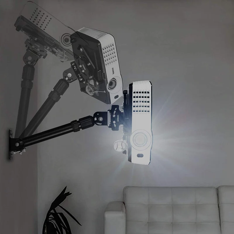 Duronic PB04XL Beamer Halterung | Projektor Deckenhalterung | Universal Wandhalterung | Halterung für Video-Projektor | drehbar und schwenkbar | Heimkino | Traglast bis zu 13,6 kg | 360° Rotation