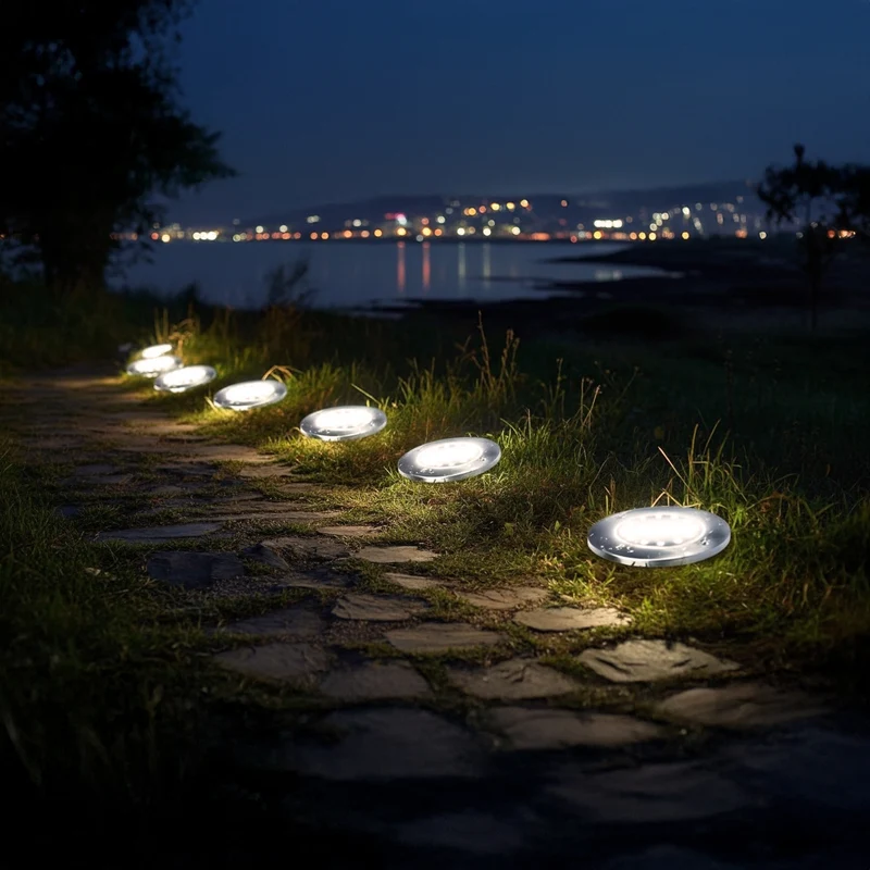 Maclean MCE318 LED Solar Pathway Lights with Ground Spike 12 LED SMD Neutral White 4000K 0.7 W Solar Lamp for Outdoor Path Light Garden Lights IP44