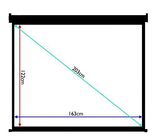 Duronic EPS80 Leinwand | 79 Zoll Rollo mit 163 x 122 cm | 4:3 Heimkino mit 4K Full HD 3D | Projektionsleinwand für Decken- und Wandmontage | Gain 1.0 | Beamerleinwand mit Motor für Fernbedienung