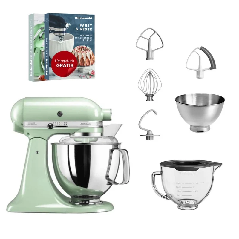 KitchenAid 4,8 L 5KSM175 Artisan Küchenmaschine Glasset mit Glasschüssel