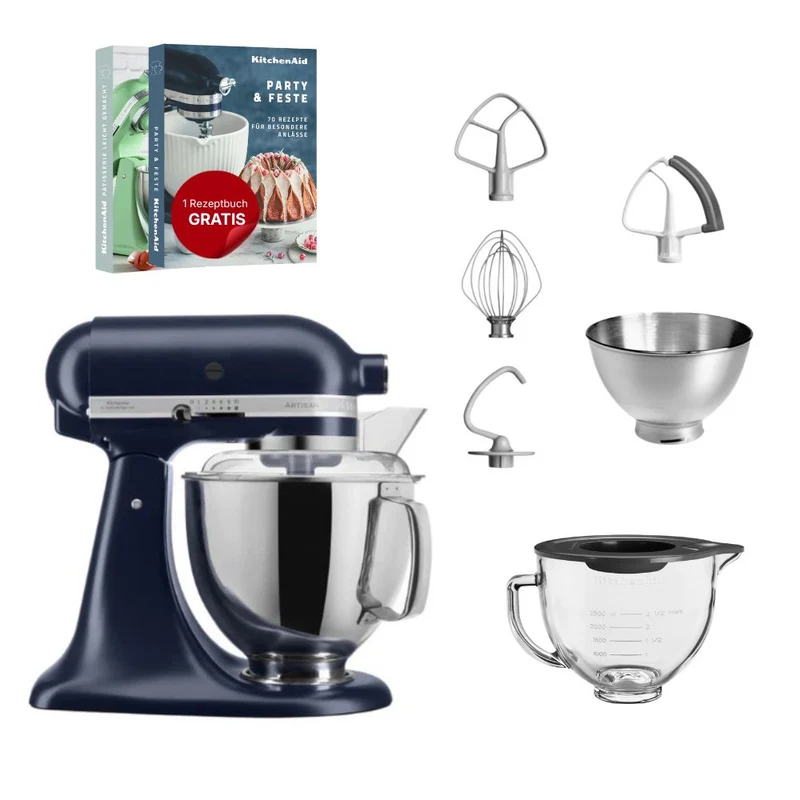 KitchenAid 4,8 L 5KSM175 Artisan Küchenmaschine Glasset mit Glasschüssel