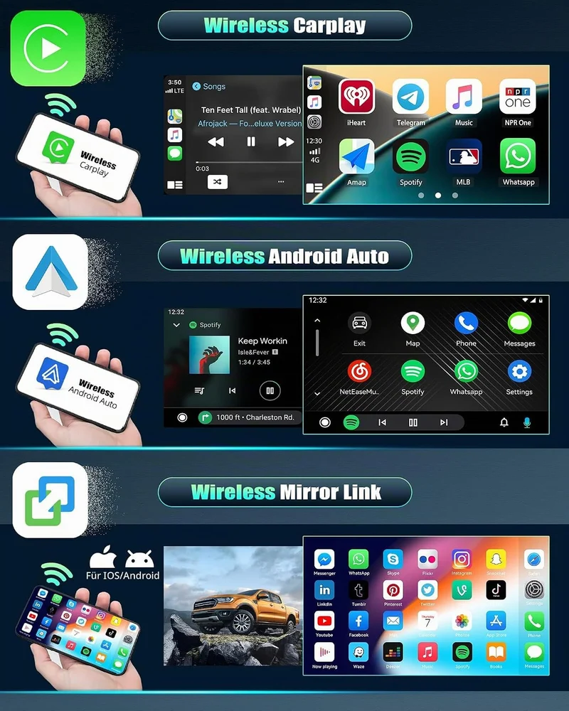 CAMECHO Qualcomm 8-Kern 4+64G Android 15 DSP Autoradio für Porsche Cayenne 2002-2010 mit Rückfahrkam