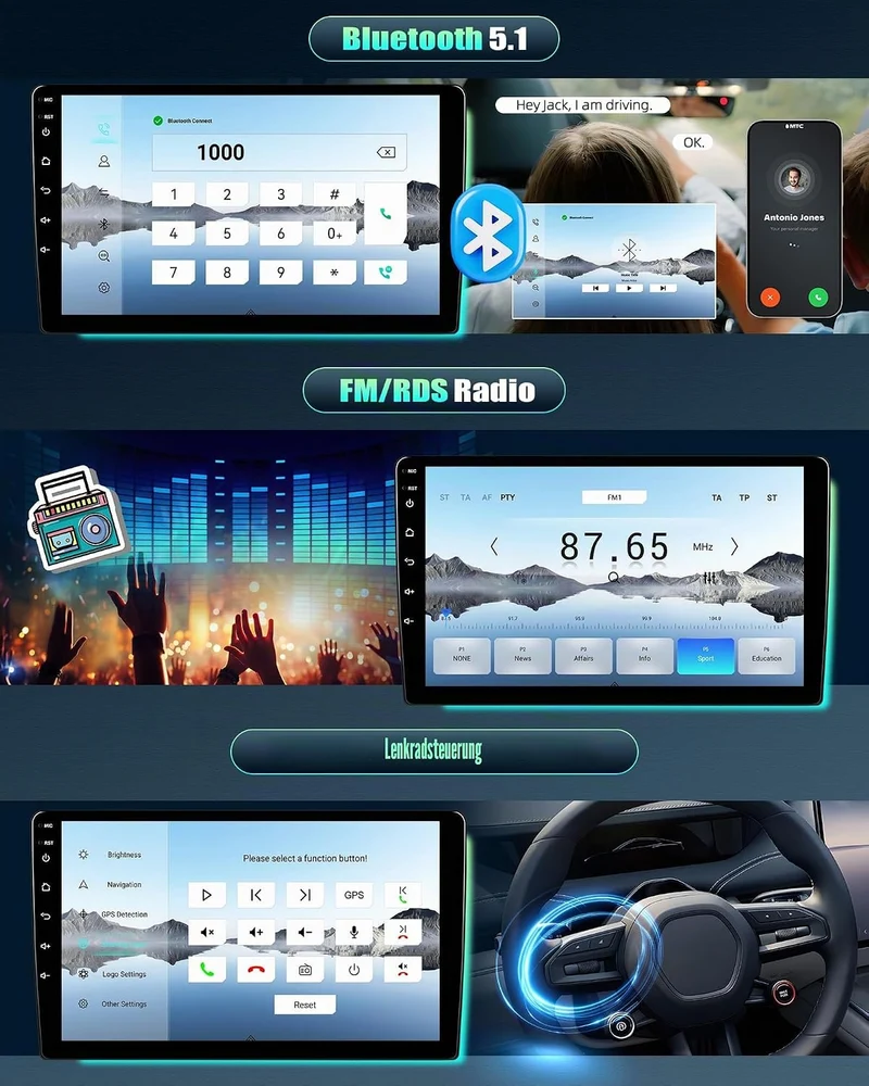 CAMECHO Qualcomm 8-Kern 4+64G Android 15 DSP Autoradio für Porsche Cayenne 2002-2010 mit Rückfahrkam