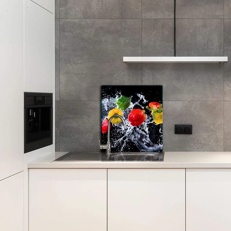 TMK ArtDeko Herdabdeckplatte 1 Teilig 60x65 cm - Spritzschutz Herdabdeckung – Herdschutz aus Sicherh