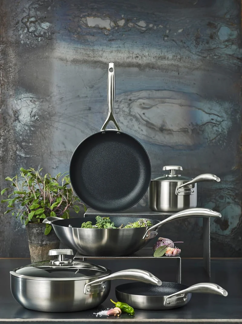 SCANPAN CS+ Bratpfanne 20 cm | 5-schichtige Konstruktion Schmorpfanne | Für alle Herdarten geeignet