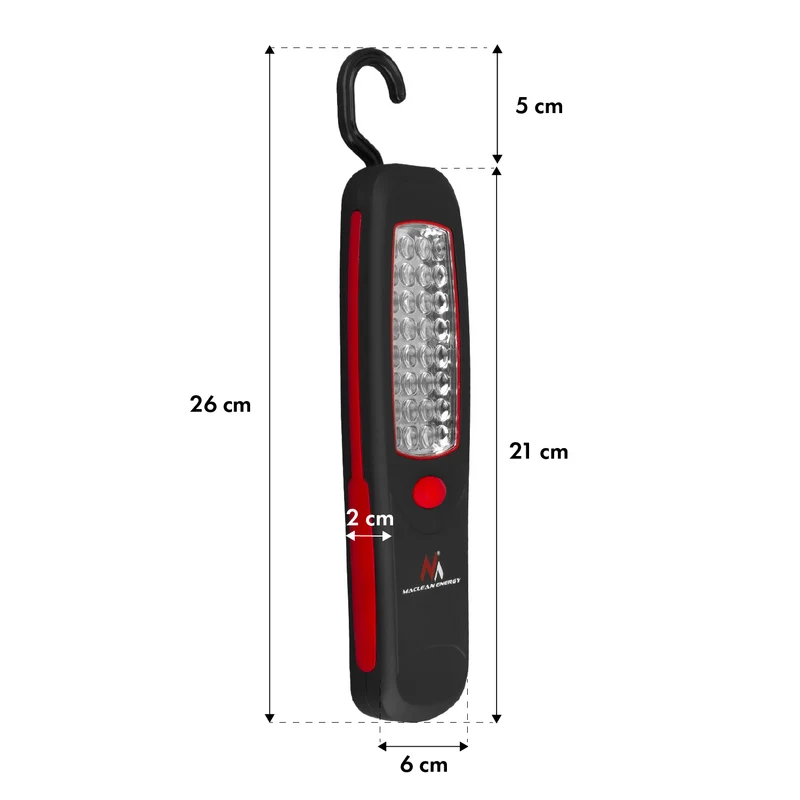 2 Maclean COB LED workshop lamps, magnet, hook, MCE03 + 6 R-06 R06 AA LR06 1.5V VARTA Longlife Power batteries