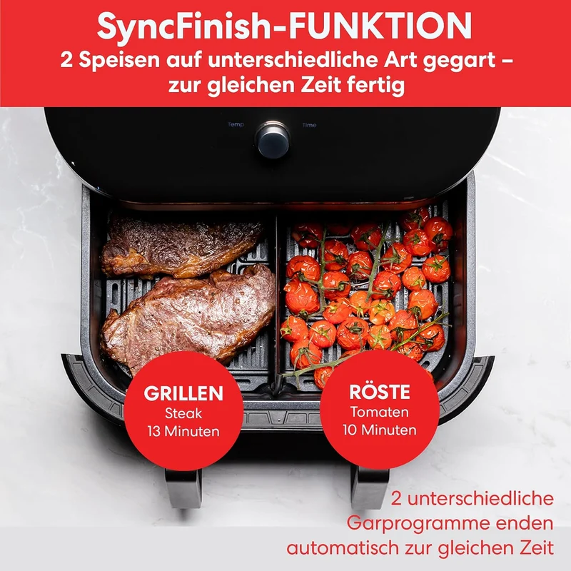 Instant VersaZone Heissluftfritteuse/XXL Single + Doppelkammer in 1-8.5L Digitaler Air Fryer Edelsta