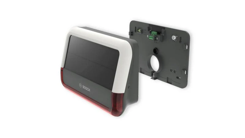 Bosch Smart Home Außensirene, kabellose Alarmanlage mit Solarpanel