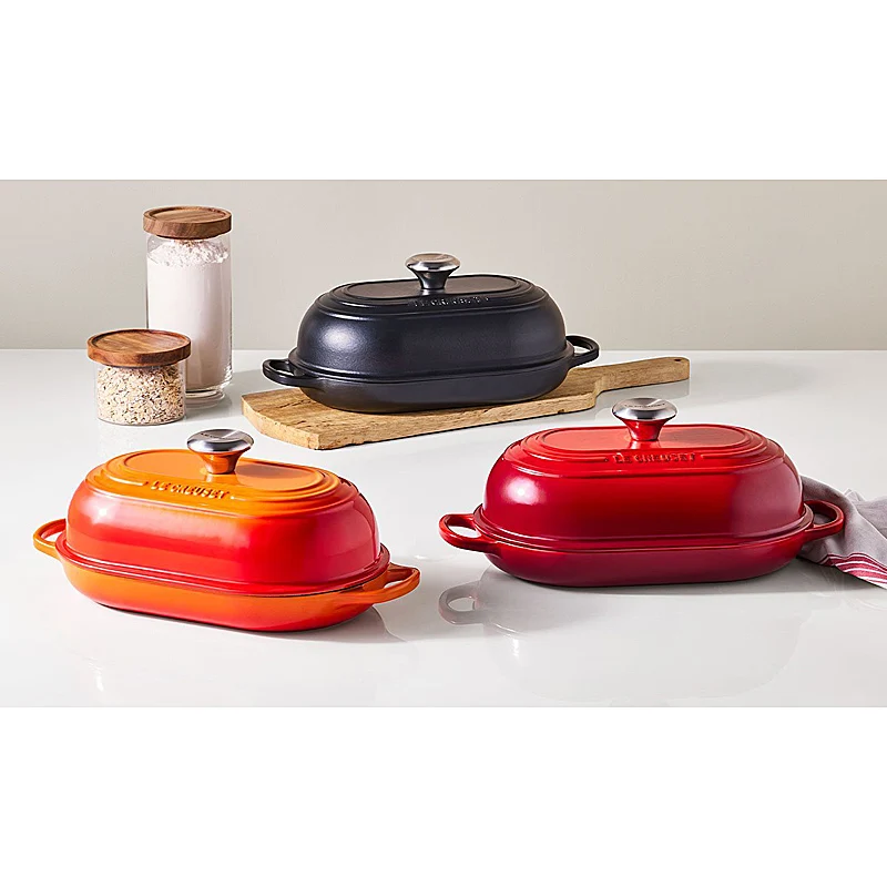 Le Creuset Brot Bräter Signature oval 29 cm Ofenrot
