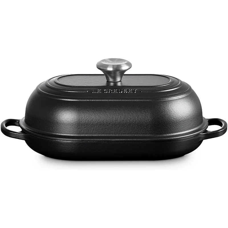 Le Creuset Brot Bräter Signature oval 29 cm Schwarz Matt