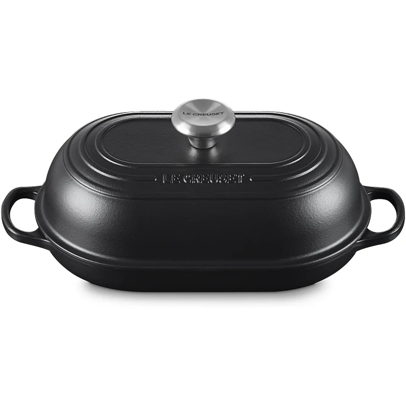 Le Creuset Brot Bräter Signature oval 29 cm Schwarz Matt