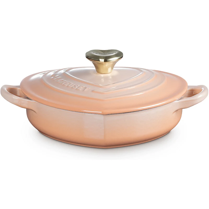 Le Creuset Gourmet-Profitopf Herz mit Herzdeckelknopf 20 cm Peche