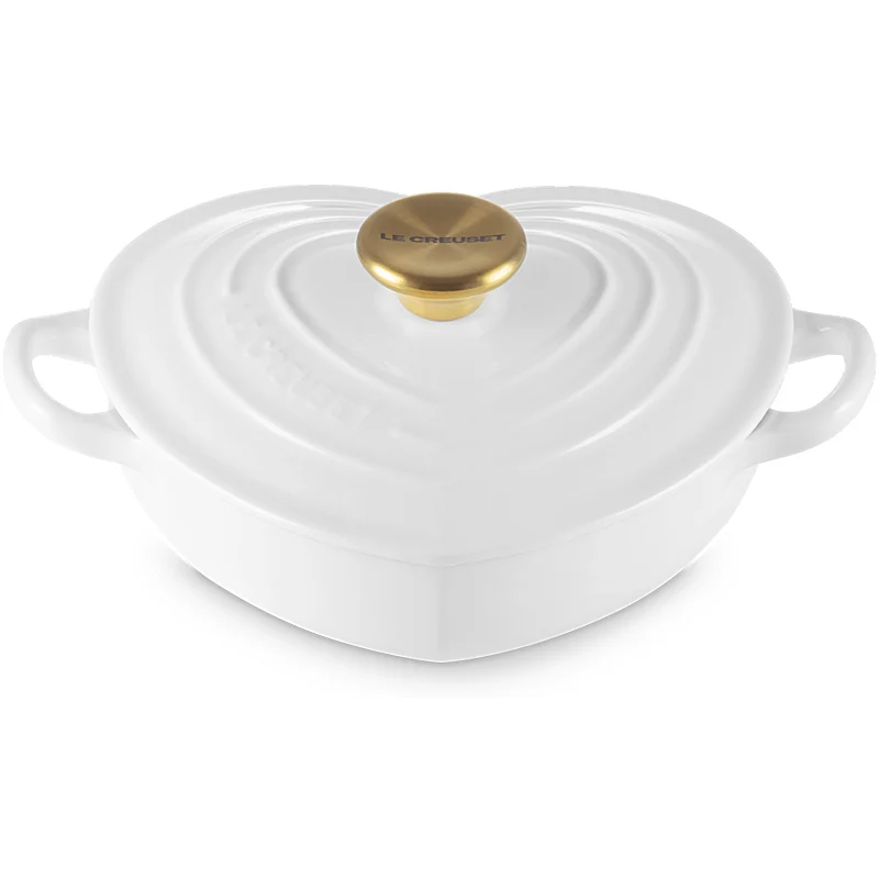 Le Creuset Gourmet-Profitopf Herz mit Herzdeckelknopf 20 cm White