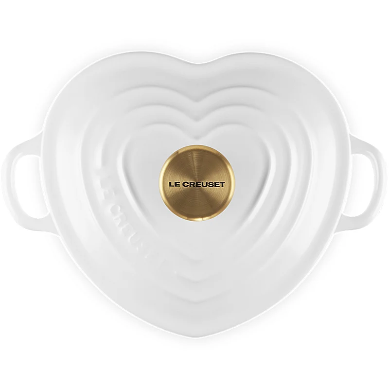Le Creuset Gourmet-Profitopf Herz mit Herzdeckelknopf 20 cm White