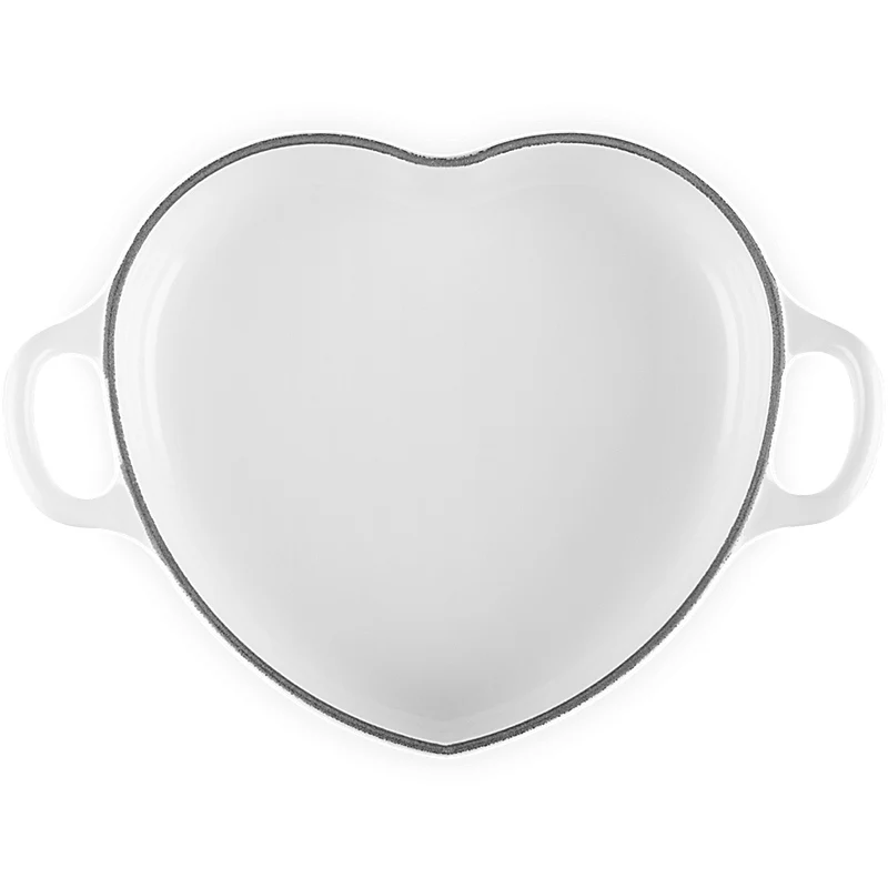Le Creuset Gourmet-Profitopf Herz mit Herzdeckelknopf 20 cm White