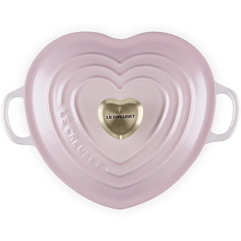 Le Creuset Gourmet-Profitopf Herz mit Herzdeckelknopf 20 cm Shell Pink