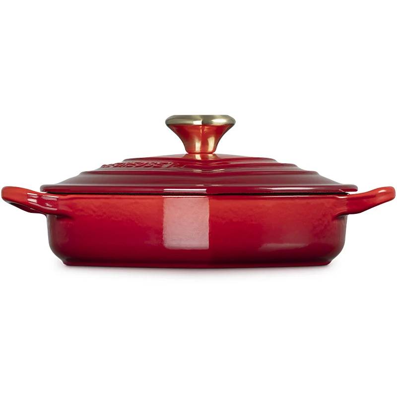 Le Creuset Gourmet-Profitopf Herz mit Herzdeckelknopf 20 cm Kirschrot