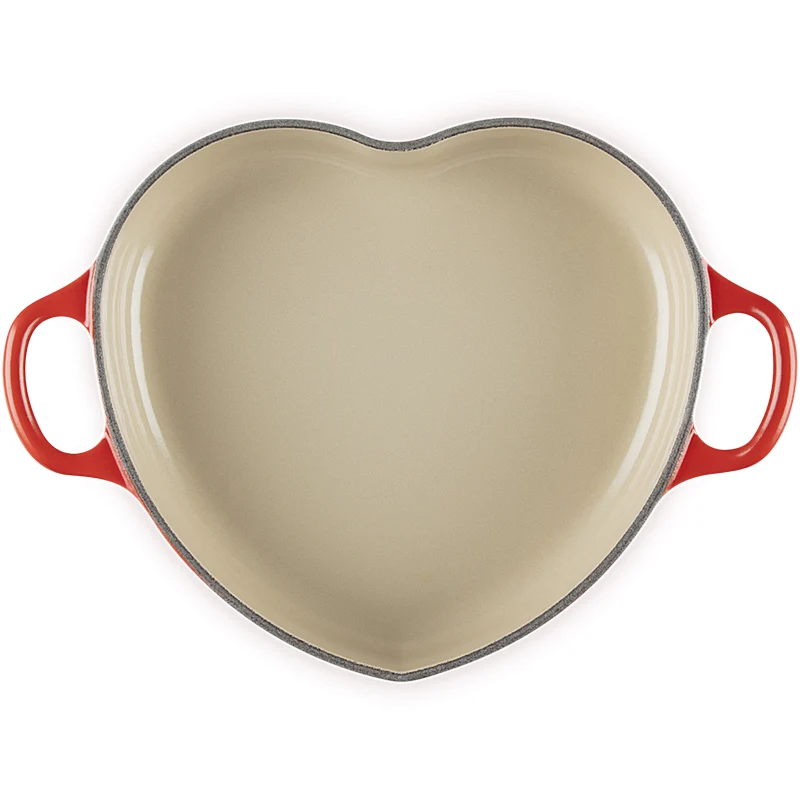 Le Creuset Gourmet-Profitopf Herz mit Herzdeckelknopf 20 cm Kirschrot