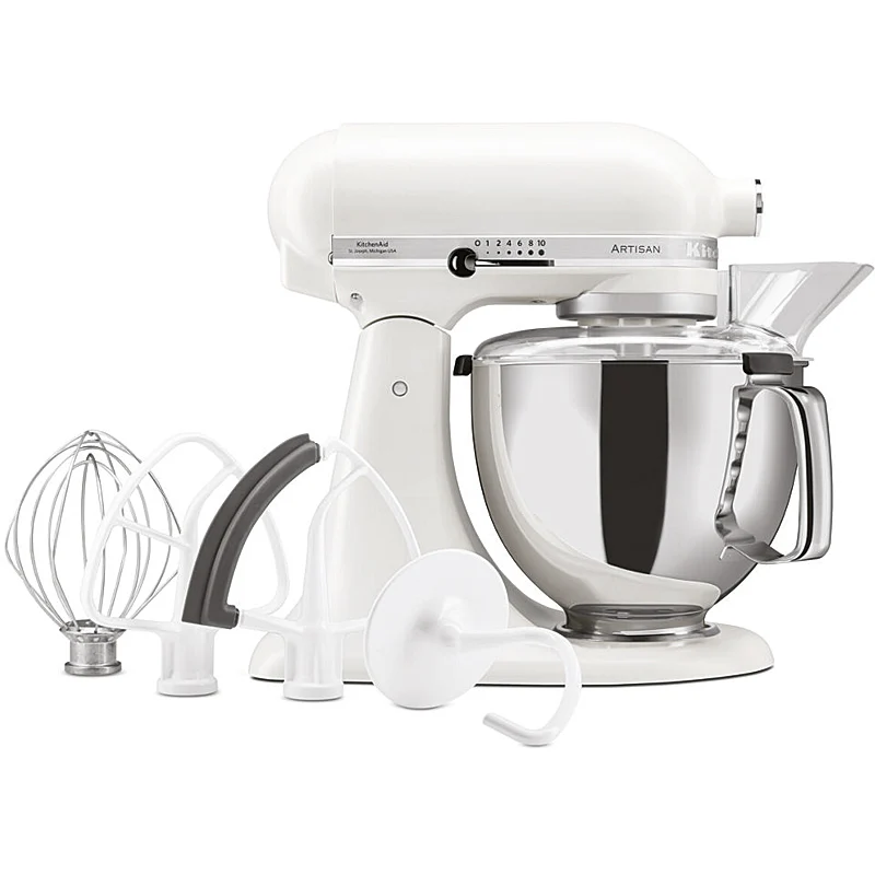 KitchenAid Artisan 5KSM175PSEPL Küchenmaschine 4,8L in Porcelain White mit Zubehör