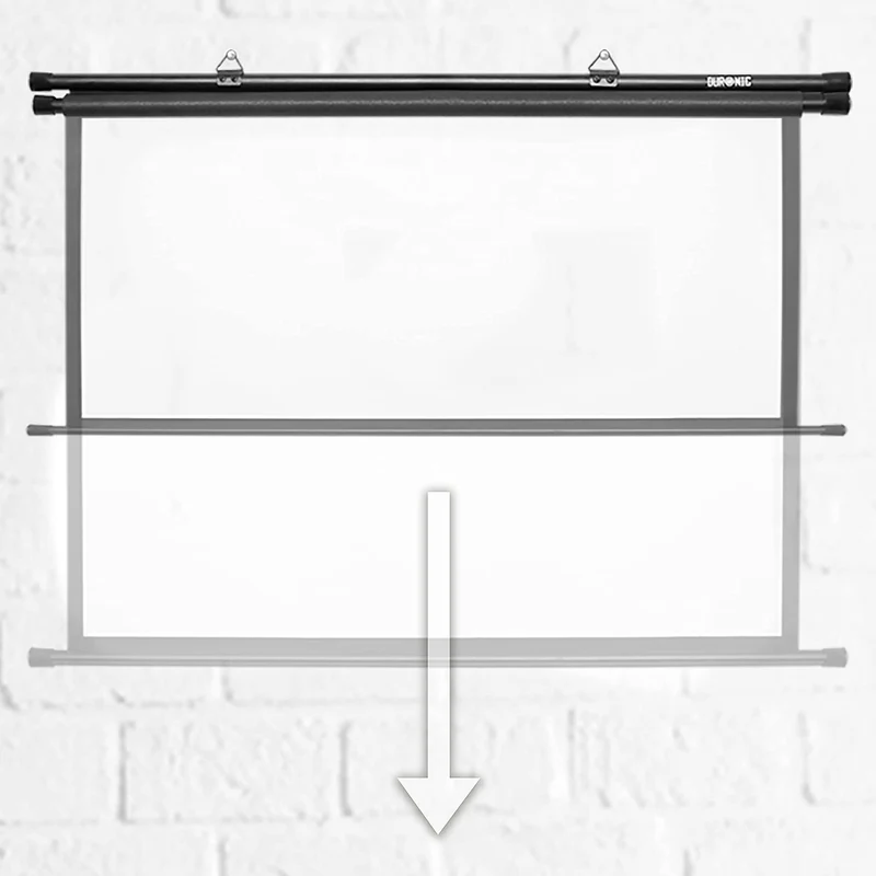 Duronic BPS50 4:3 Projektor-Leinwand, Beamer-Leinwand 50 Zoll, Heimkino mit 4K Full HD 3D, Rollo-Leinwand 1.0 Gain, Projektorleinwand für Wandmontage, Filmnacht, Videoleinwand für Büro Schulen