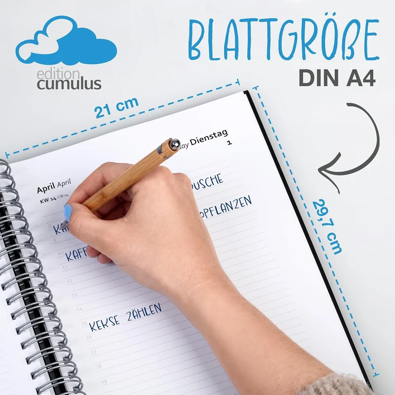 edition cumulus 2026/2027 Dicker Kalender DIN A4 – TAUPE - MADE IN GERMANY - Ideal fürs Büro – Spira