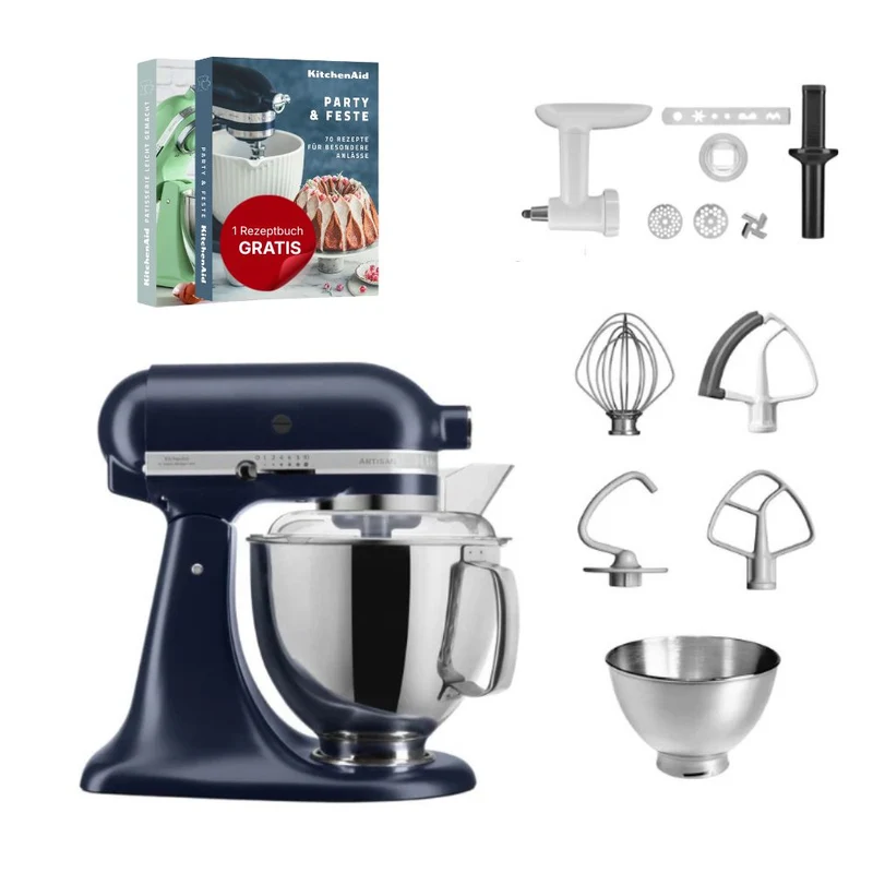 KitchenAid 4,8 L 5KSM175 Artisan Küchenmaschine Cookielover mit Fleischwolf+Spritzgebäckvorsatz