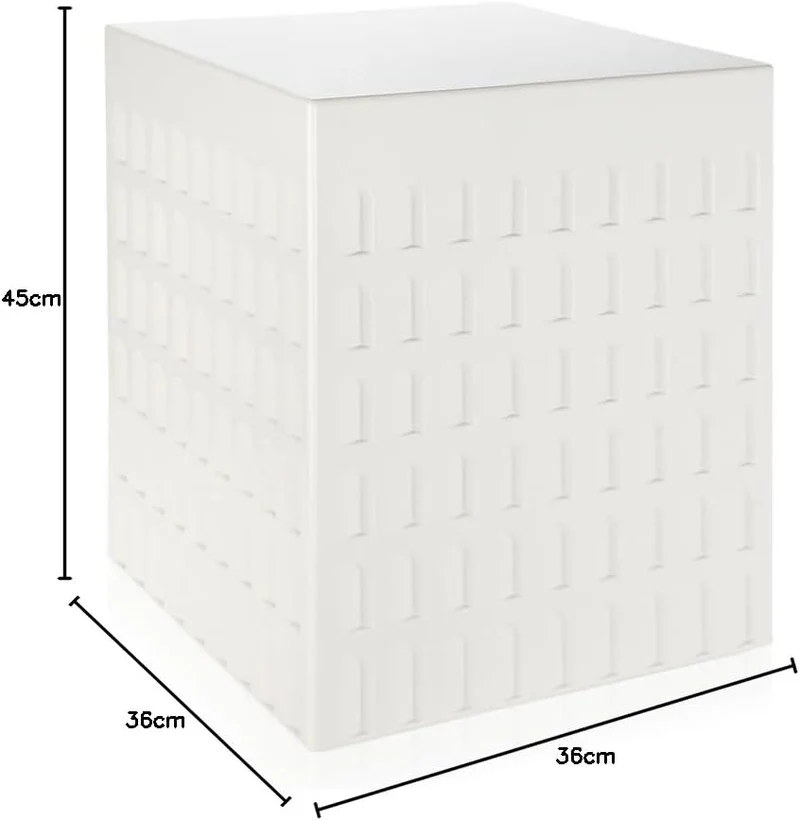 Kartell EUR, Hocker, 36 x 36 x H 45 cm Weiss, Weiss