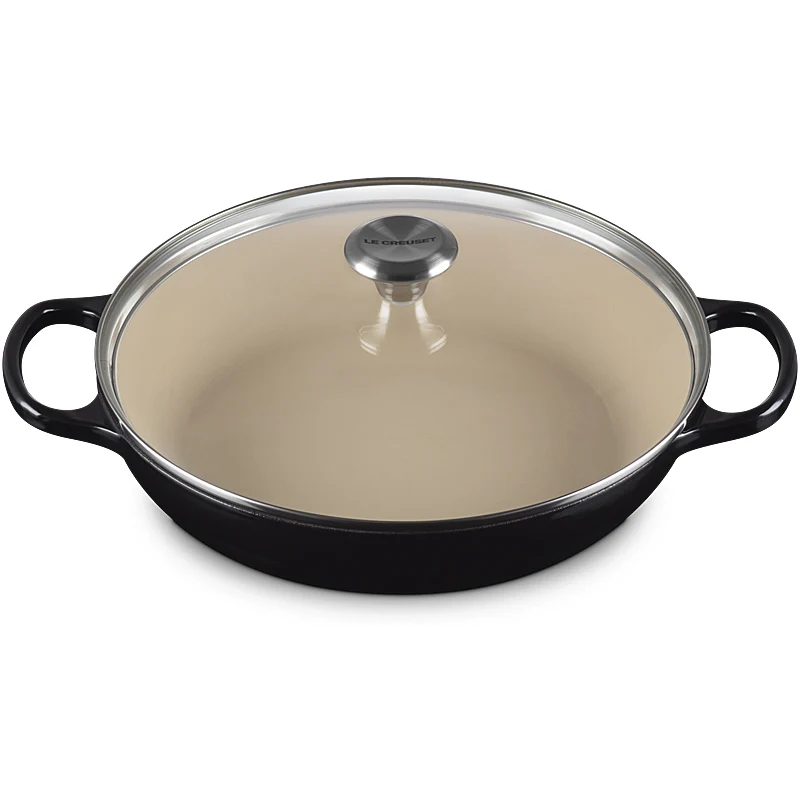 Le Creuset Gourmet-Profitopf m. Glasdeckel Signature 30 cm Schwarz Glänzend
